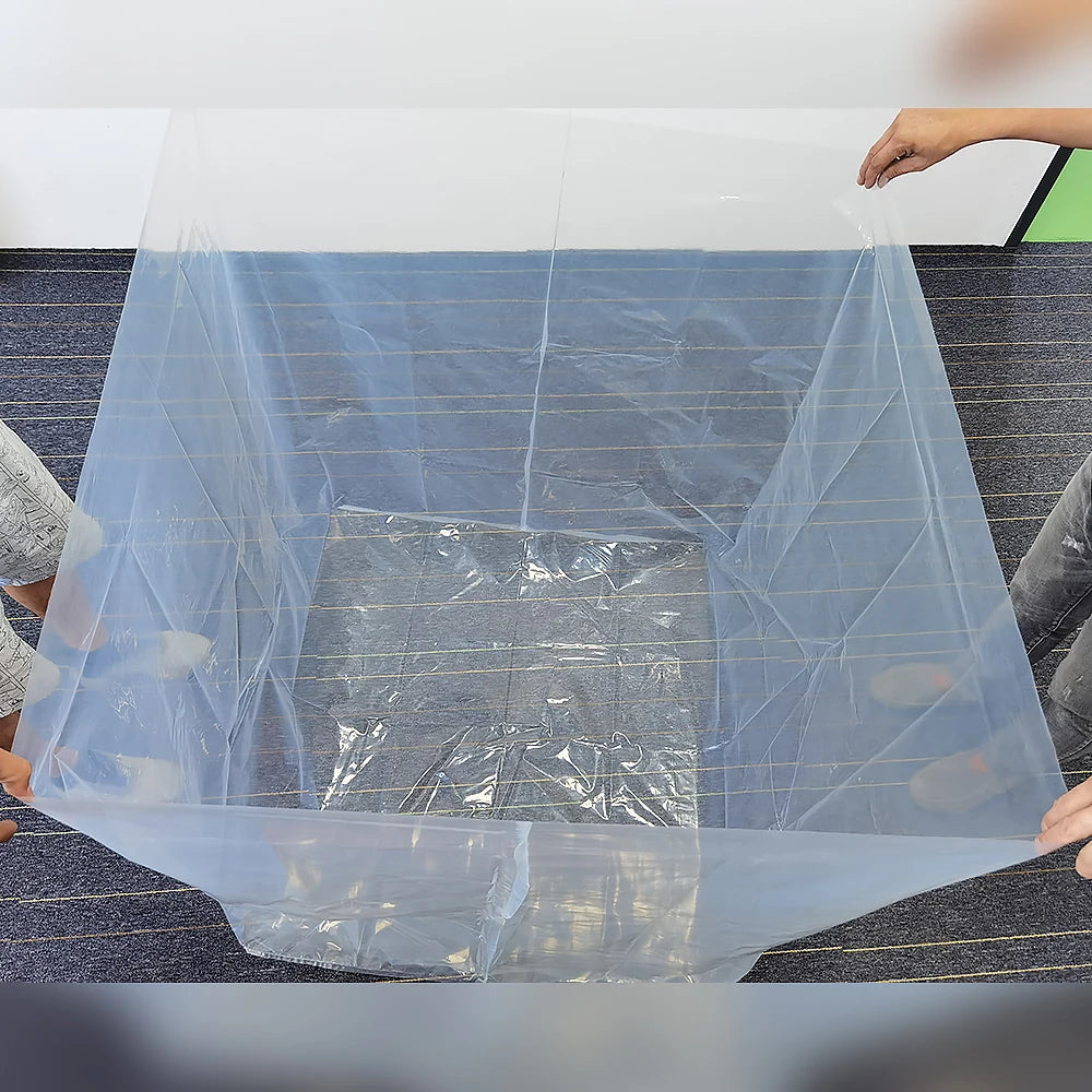 Custom PE Big Size Square Bottom Bags Transparent Plastic Bags for Packaging