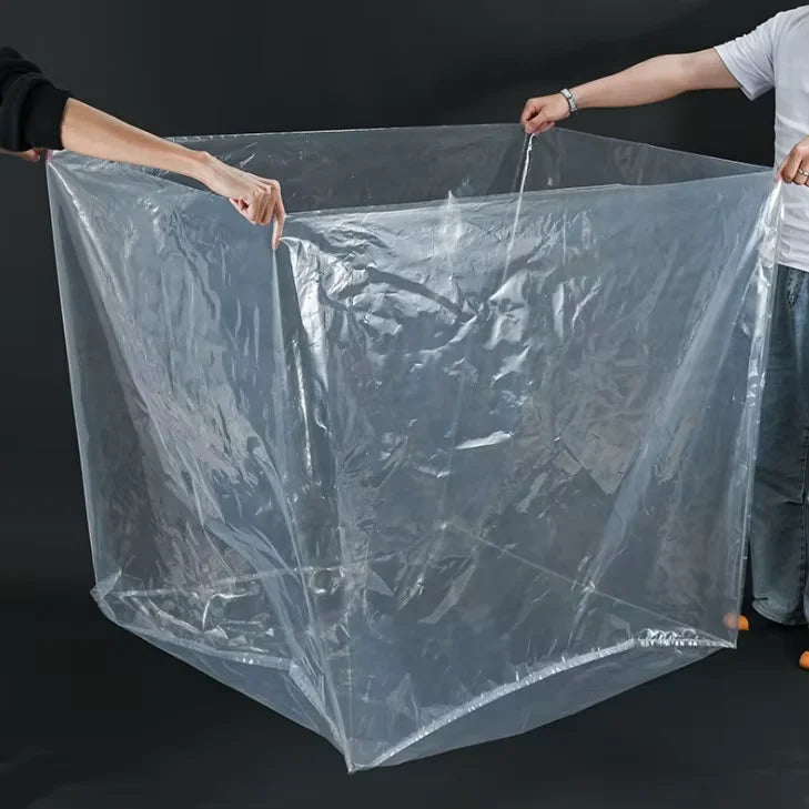 Custom PE Big Size Square Bottom Bags Transparent Plastic Bags for Packaging
