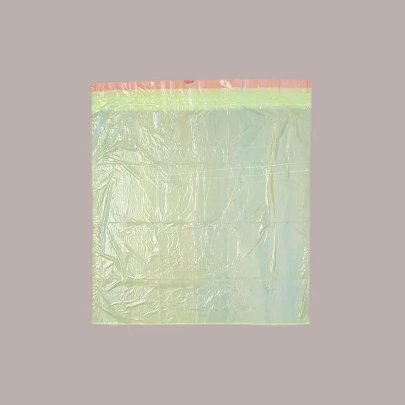 75 Pcs Eco-Friendly Yellow HDPE Plastic Disposable Garbage Bags 55x65mm Small Size with Handles Printed Design for Packaging