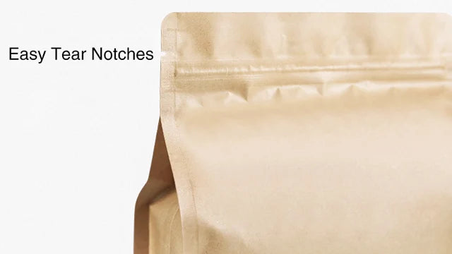 Wholesales Biodegradable Kraft Paper Pouch Custom 3 Side Seal Flat Bag