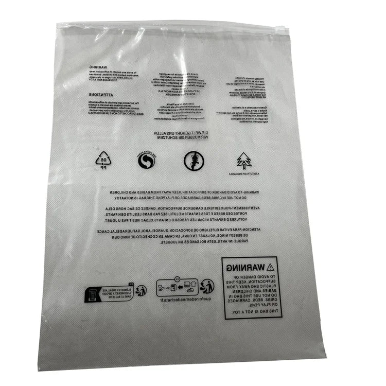 Recyclable Plastic Poly Bag for Clothing Packaging Zipper Bag