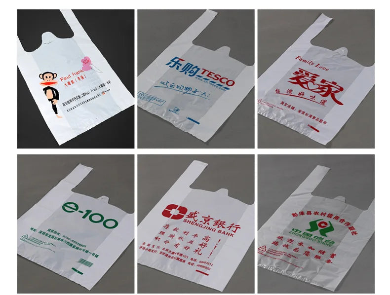 Take Out Bag Disposable Plastic Bag Factory Price OEM HDPE Food Shopping Plastic Customized Thank You Printing PE Carton Packing