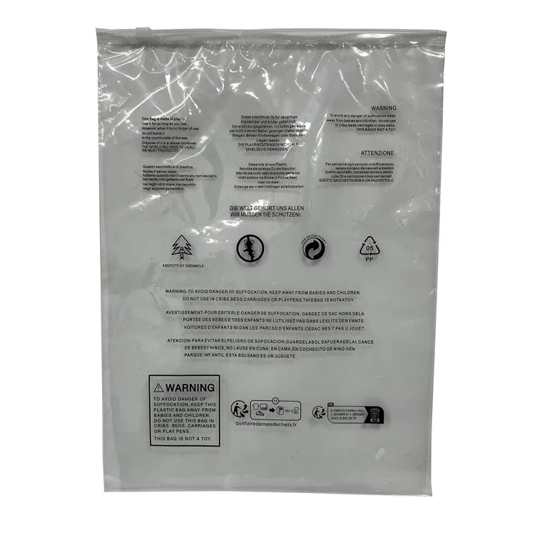 Recyclable Plastic Poly Bag for Clothing Packaging Zipper Bag