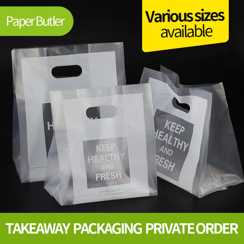 Take Out Bag Disposable Plastic Bag Factory Price OEM HDPE Food Shopping Plastic Customized Thank You Printing PE Carton Packing