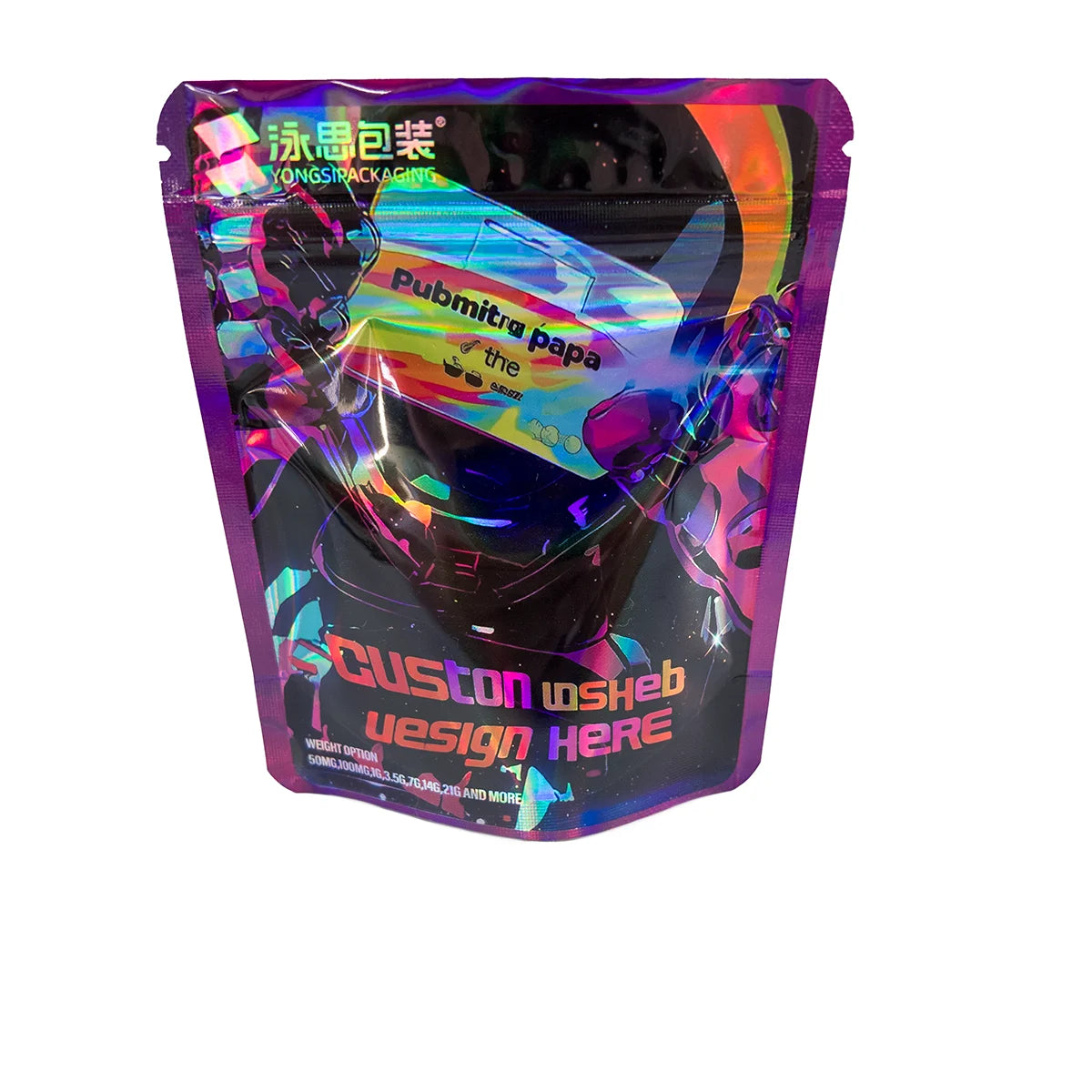 5000pcs Custom Print Mylar Bags Child-Resistant Stand Pouch Cut Plastic Food Sushi Milk Pet Food Jelly with Competitive Price