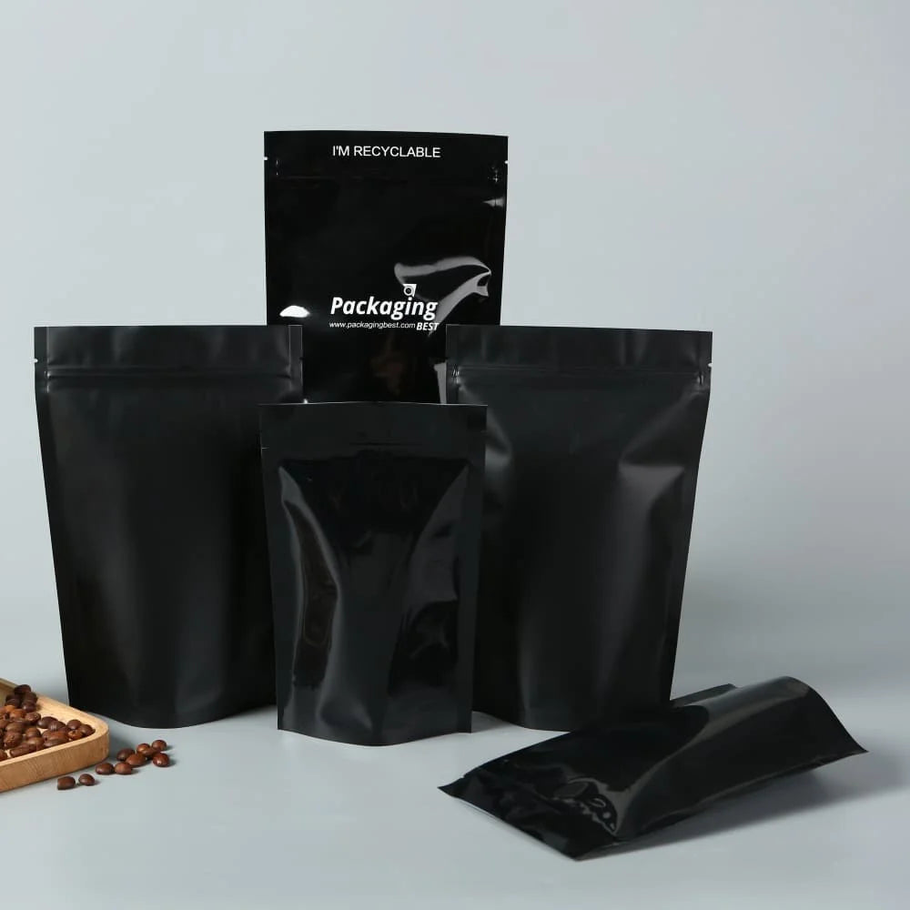 Customized Square Bottom PE Zipper Moisture Proof Matte Packaging Bag with Tear Slots for Recyclable Food Packaging