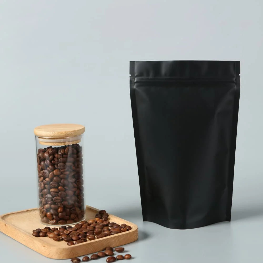 Customized Square Bottom PE Zipper Moisture Proof Matte Packaging Bag with Tear Slots for Recyclable Food Packaging