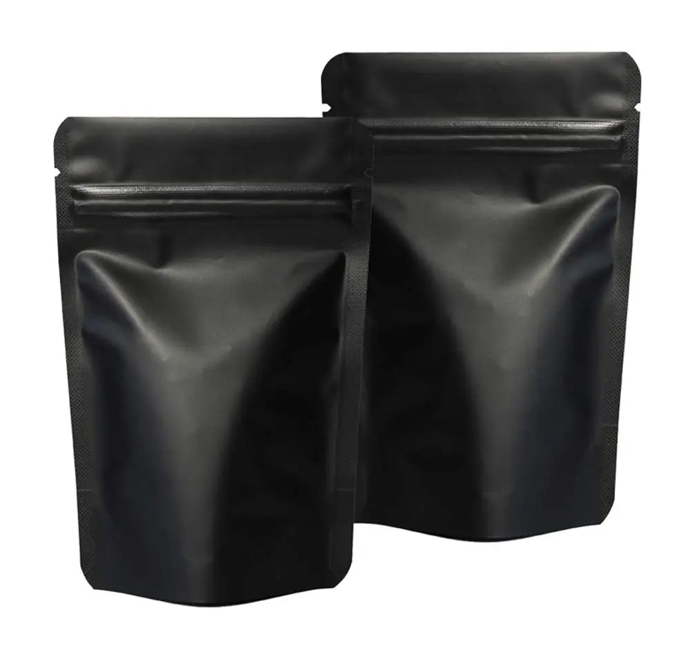 Matte Black Doypack Mylar Storage Stand Pouch PE Cake Stand Free Zipper Aluminum Foil Food Packaging Bag PET Plastic Colored
